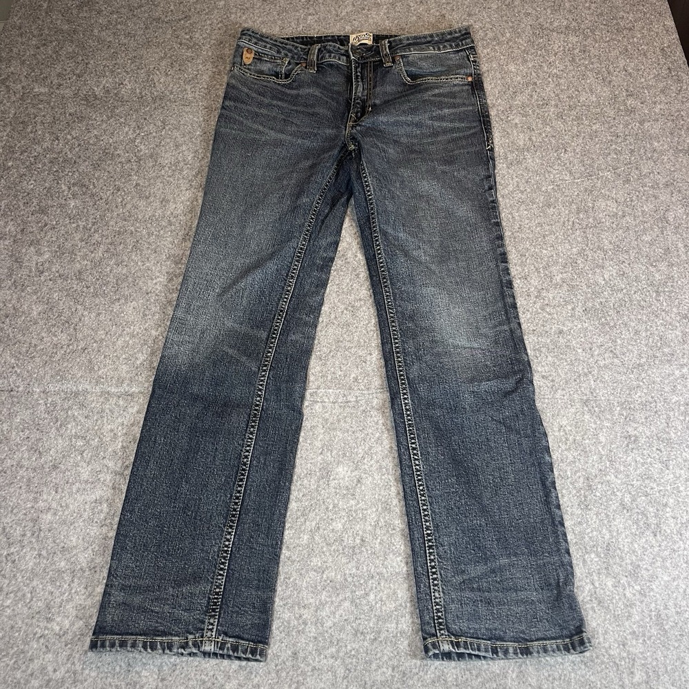 Moon Shine Spirit Jeans Mens 32x32 120 Proof Slim Straight Whiskered
